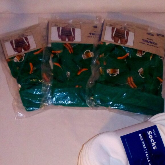 (3) Trunk/Brief & (6) Sock Bundle: Beer & Weiner.  3" Inseam.  Med.  Ankle.  New - Picture 9 of 9